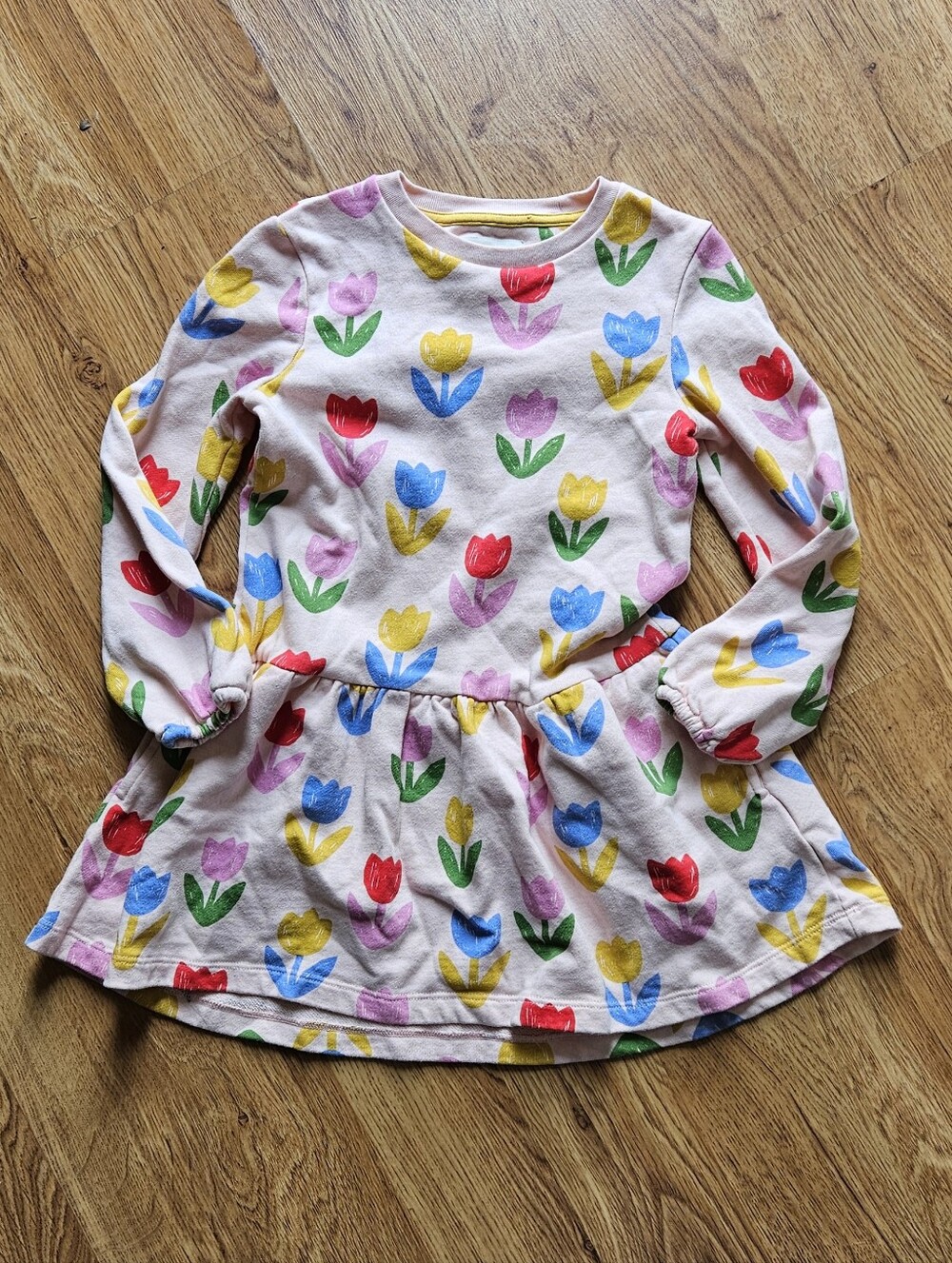 Mini Boden Tulip Print Long Sleeve Dress